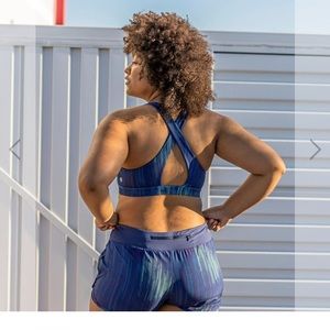 Senita blue tech lux x sports bra